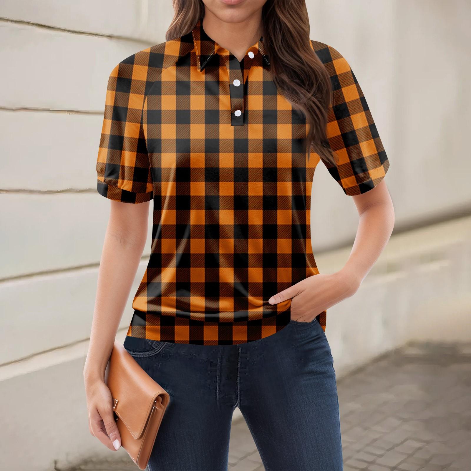 

Жіноча повсякденна футболка з V-подібним вирізом і короткими рукавами з квітковим принтом і декоративними ґудзиками M