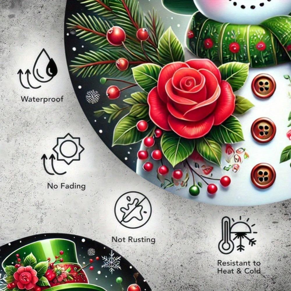 Christmas Snowman Metal Wall Art Decor for Home Office Cafe Bar Garden