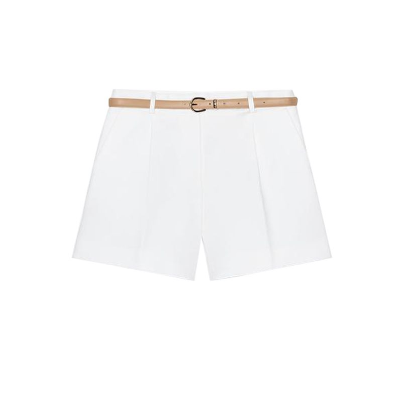 Summer New Product Women's Clothes Workplace Elegant with Belt Pleated Minimalist Commute Leisure Shorts 8372172