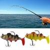 5 Pcs Soft Fishing Baits Lures Pre-Rigged Jig Head Soft Plastic Swimbaits Paddle Tail Swimbaits for Outdoor Fishing yellow leopard print