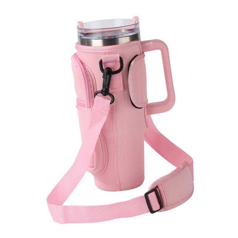 Water Bottle Bag Anti Slip Portable Double Layers Water Bottle Holder with Handle Fit for Stanley 40 Oz Insulated