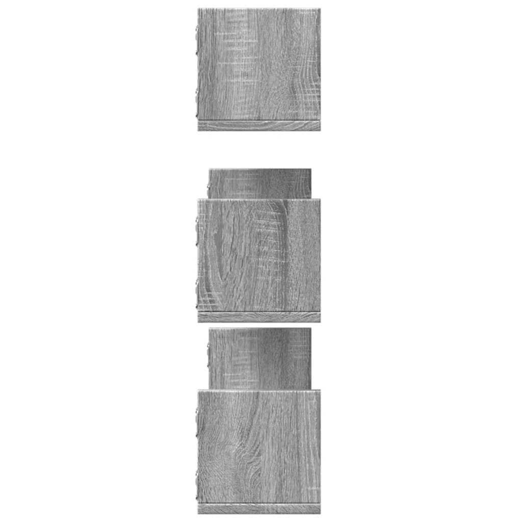 Wall Shelves, 3 Pcs, Sonoma Oak Gray, 80X18X18 Cm