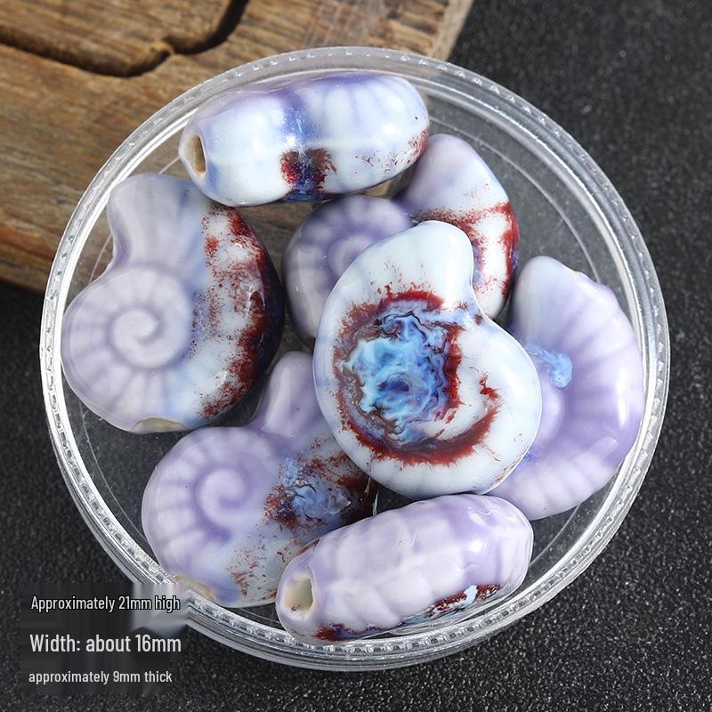 High-Temperature Ceramic Snail & Marine Animal Beads for DIY Jewelry & Clothing Accessories