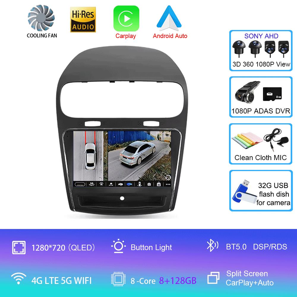 Android 14 For Dodge Journey JC 2011 - 2020 Car Radio GPS Carplay Multimedia Stereo Auto DSP BT 2din Head Unit Player Navigation