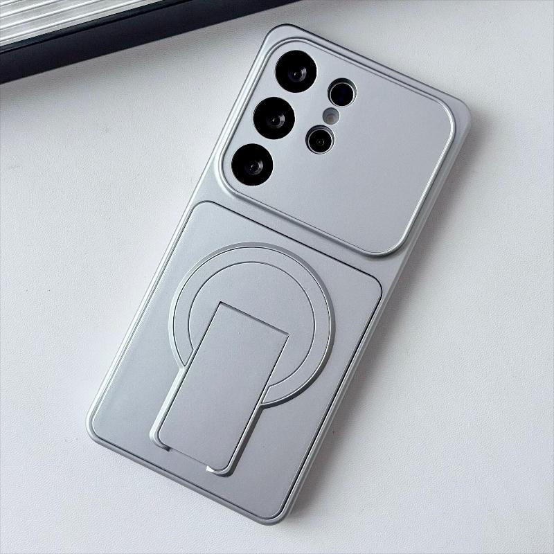 Large-Window Magnetic Case With Holder For Samsung Galaxy S26 S25 S24 S23 Ultra Plus S23 FE For Magsafe Wireless Charging Cover