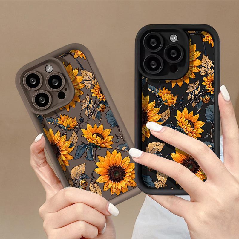 Soft Silicone Phone Case For Samsung Galaxy S25 Ultra S24 FE S23 Plus S22 S21 FE S20 FE Shockproof Flower Painted Funda Cover