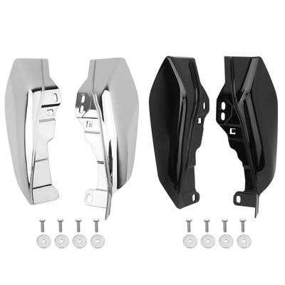 1 Pair Motorcycle Heat Shield Deflector Black Chrome Engine Air Mid Frame Trim For Harley Touring Trike Road King FLHR 17-Later