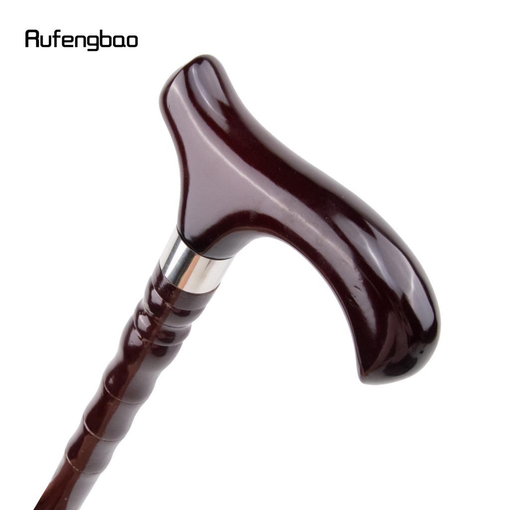 Brown Wooden Single Joint Fashion Walking Stick Decorative Cospaly Cane Halloween Mace Crutch  Wand Crosier 92cm