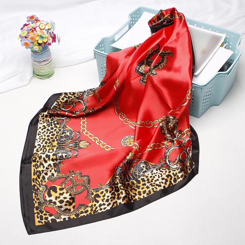 New Women Silk Scarf For Neck Hair Designer Bag Warp Soft Neckerchief Hijab Headscarf Female Foulard Print Paisley Scarf 90*90cm