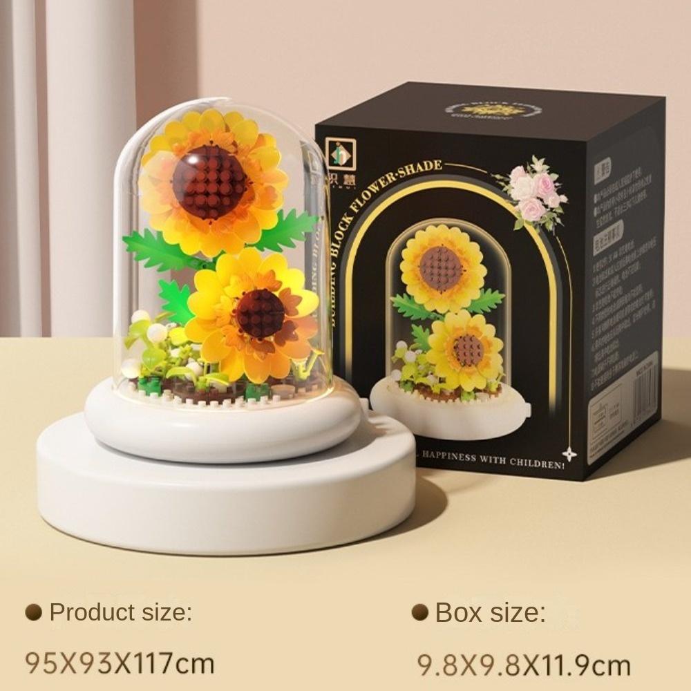 Plastic Plant Bonsai Building Blocks with Dust Cover Desktop Ornaments  Home Decoration