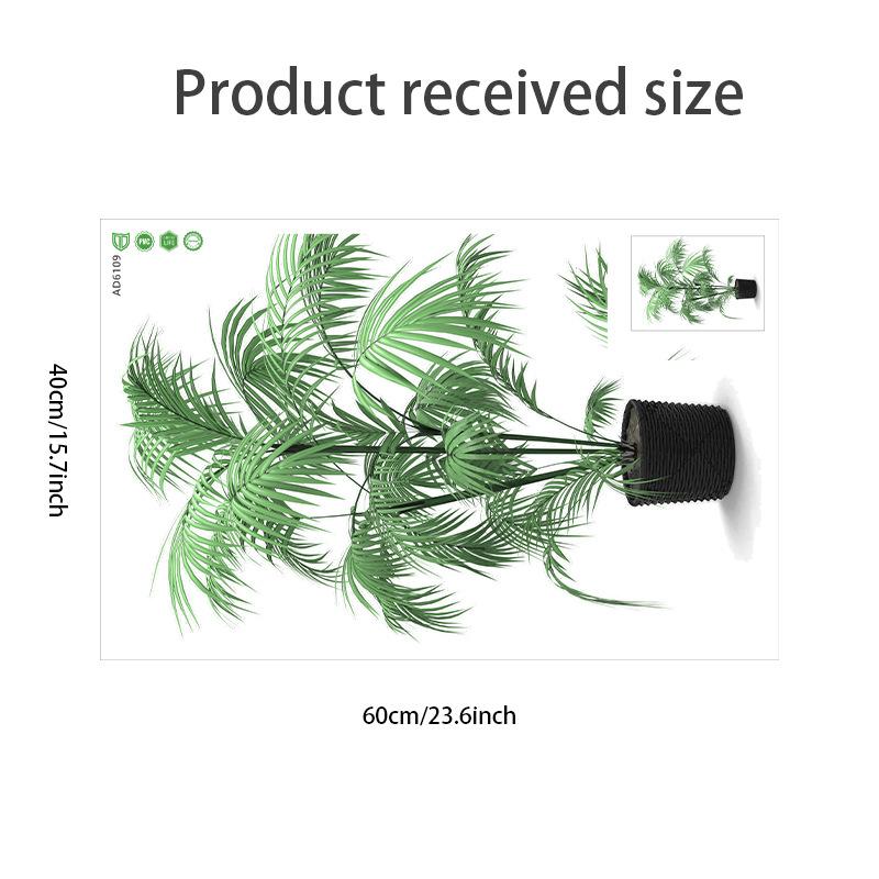 Simulation Of Green Plants Potted Art Wall Stickers For Bedroom Living Room Decoration Wall Decal