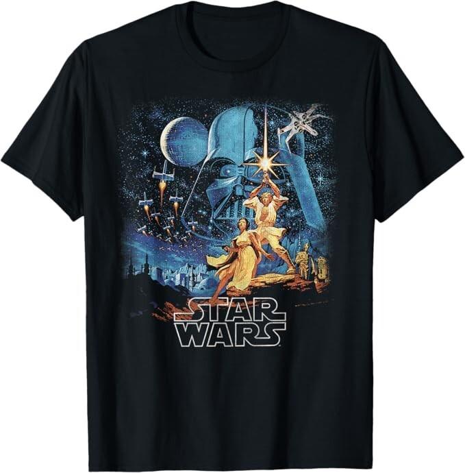 Star Wars A New Hope Faded Vintage Retro Poster Unisex T-Shirt Unisex T-Shirt XL