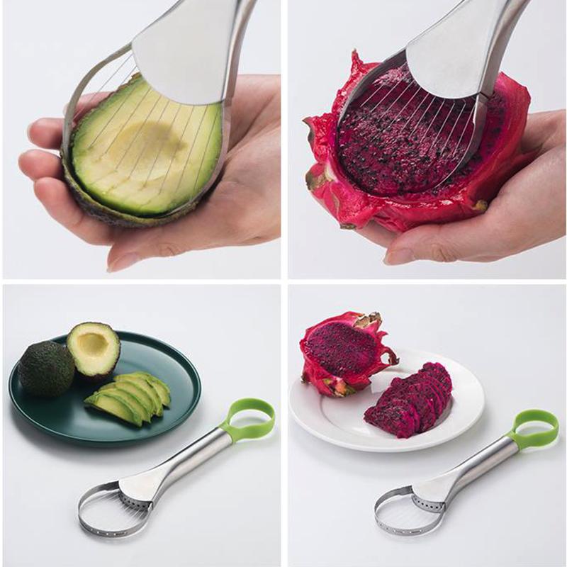 2in1 Avocado Knife Stainless Steel Avocado Cutter Fruit Cutting Artifact Pulp Separator Avocado Slicer Kitchen Gadgets