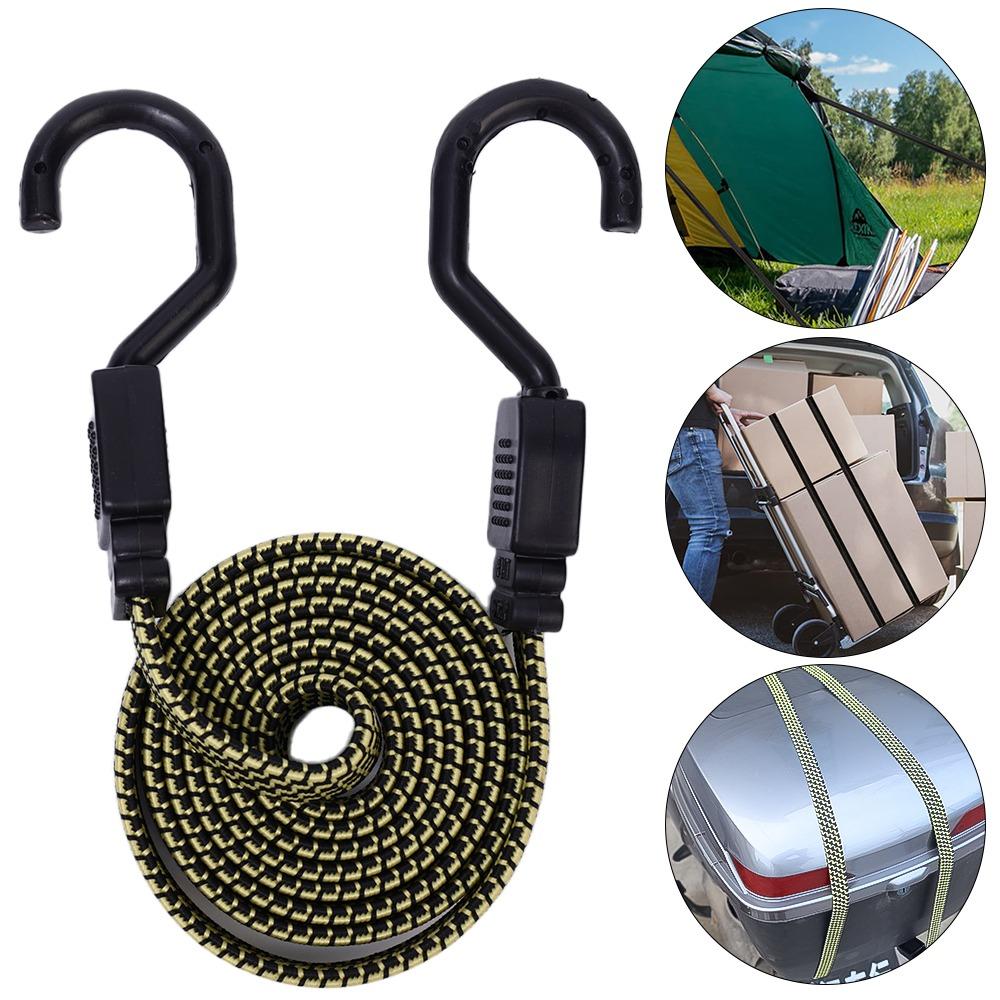 Motorrad Gepäckspanngurt Bungee-Seile Elastisches Seil mit Stahlhaken für Fahrrad Radsport Helm Netz Ladungssicherung Auto Dachgepäckträger Kit