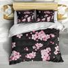 3D Digital Printing Black Plum Blossom, Home Textile Bedding Bed Sheet Quilt Cover Three-Piece Set