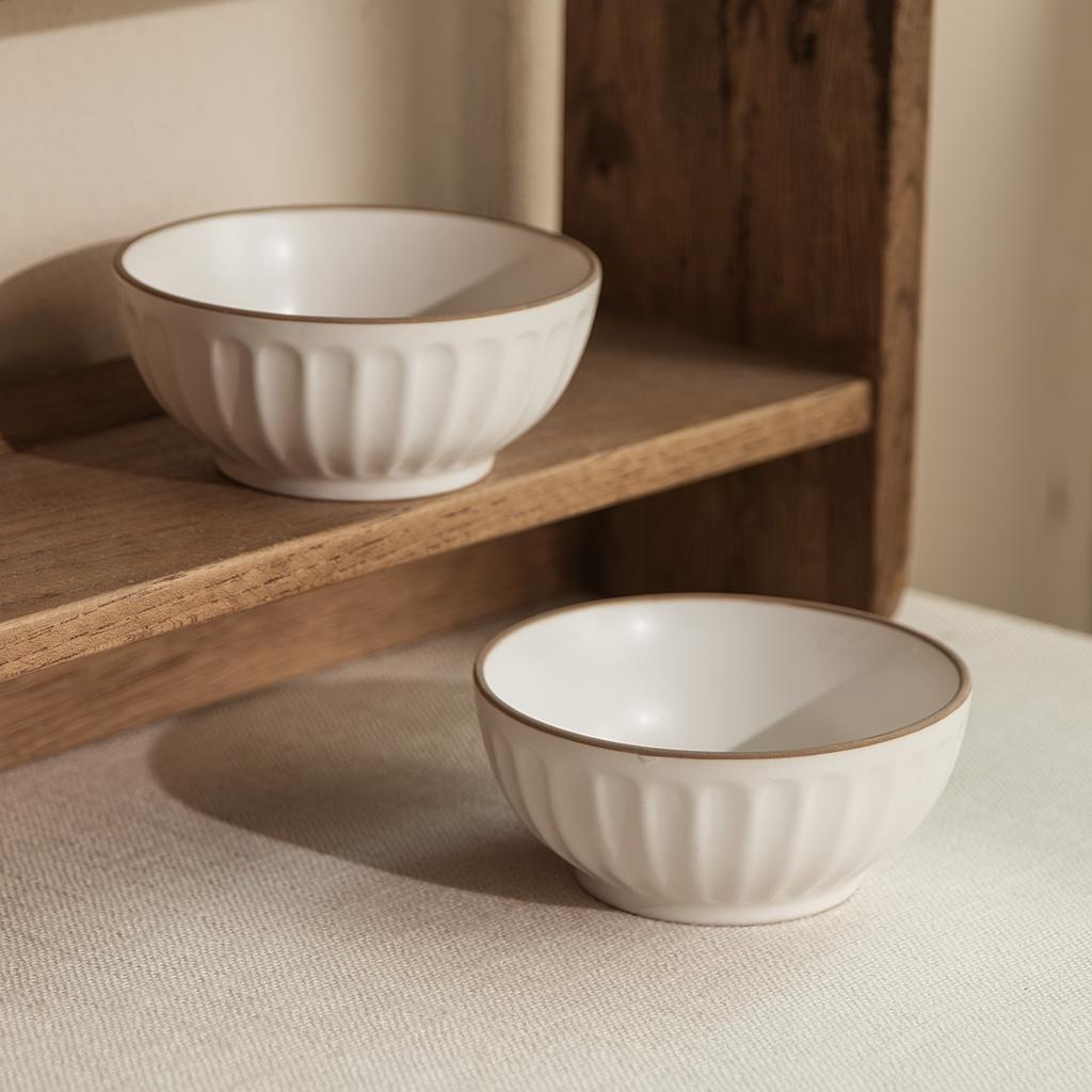 Premium Phnom Penh Keramikschale Haushalt Runde Reisschale Schlichtes Geprägtes Geschirr Schale Kleine Schale Dessertschale