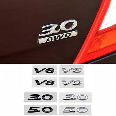ABS Carrosserie de Voiture Coffre Logo Décoration Emblème Badge Autocollant pour 3.0 5.0 V6 V8 Logo XF XJL XE XK X260 X Type F-Type S-Type F Pace XJ X350 E-pace