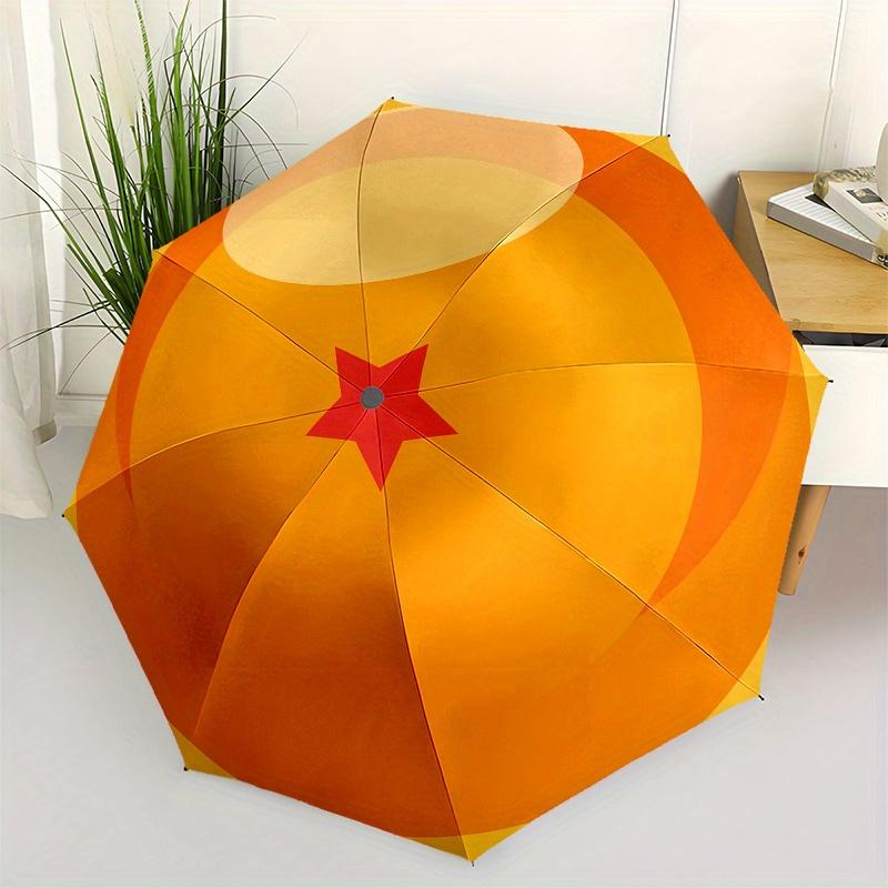 

Golden Star Button Umbrella, Portable 3 Fold Compact Umbrella for Men & Women,S142