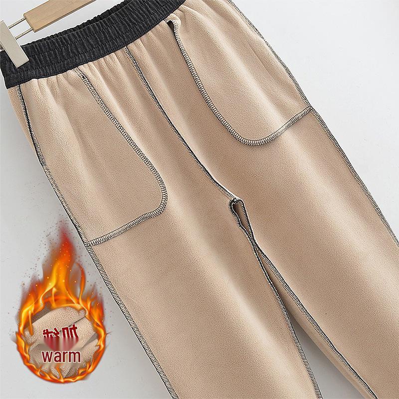 Autumn/Winter Warm Velvet Casual Pants for Women Aged 45-65