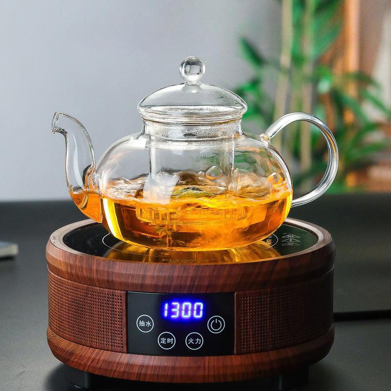 400ml-1600ml Heat-resistant Glass Hot Tea Pot Flower Kettle Kung Fu Teawear Set Tea Beverage Strainer Infuser Puer Oolong Barley Pot Teaware for