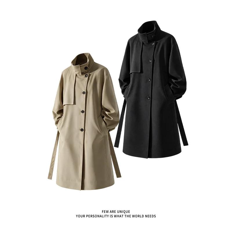 Korean Men Trench Coat Men Long Trench Coat Male Streetwear Windbreaker Trenchcoat Men Business Casual Loose Overcoat