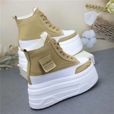 Mode 14cm Damen Stiefeletten Plateau Keilabsatz Sneaker Stiefel Frühling Herbst Sommer Stiefel Schuhe für Damen Stiefeletten