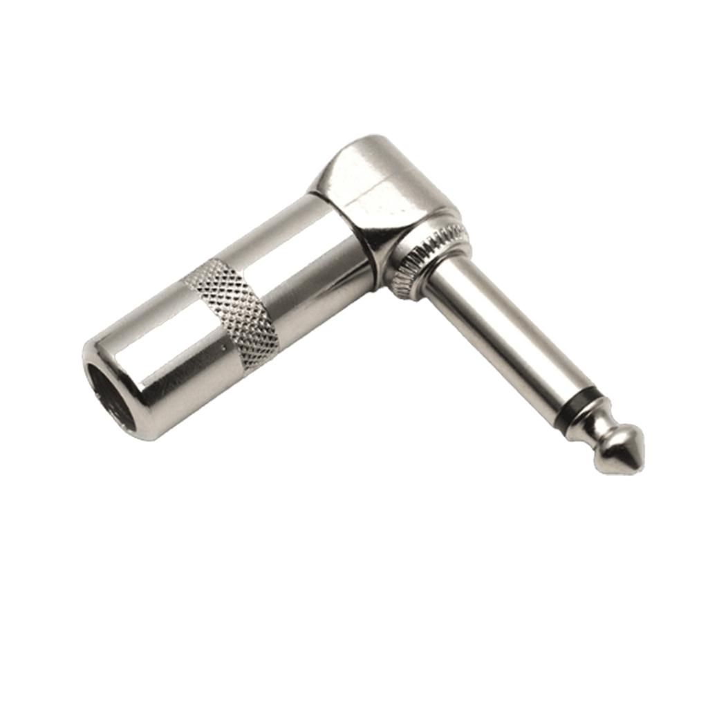 1/4" Audiostecker 6,35mm Stecker TRS Male 1/4 Zoll Stereo-Stecker Winkelstecker für Mischpult-Lautsprecherkabel Gitarrenkabel