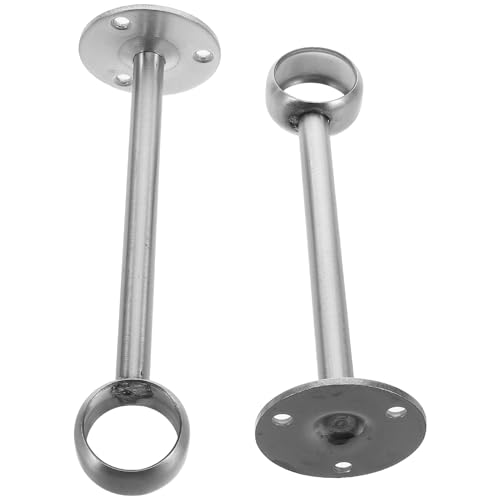 NOLITOY Stainless Steel Curtain Rod Brackets, Set of 2, Round Head Design, Durable, Fits 6-Inch Curtain Rods, Versatile, Wall-Mounted, Coordinates wit