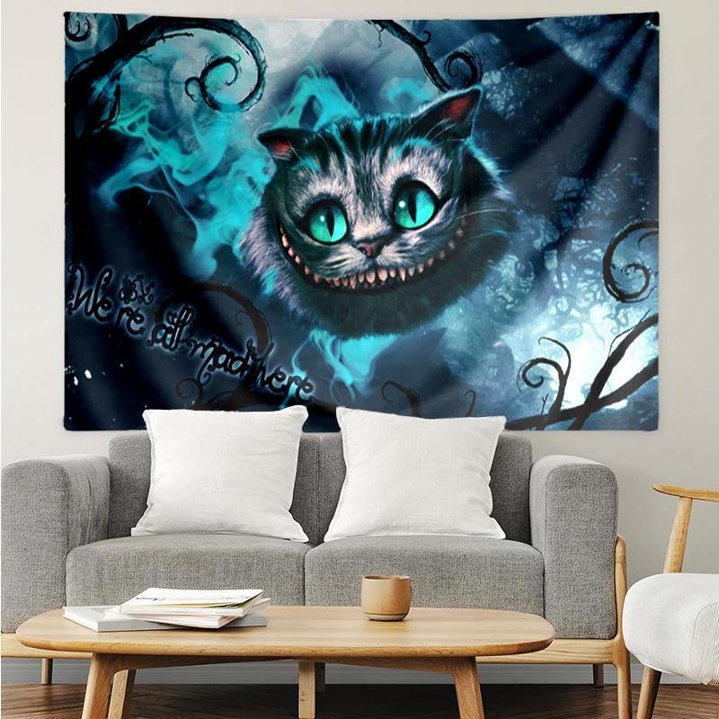 wonderland Smile Cat Tapestry Hanging for Bedroom,Livingroom, Playroom,Decor Art Room Wall Tapestry Holiday and Birthday Gifts