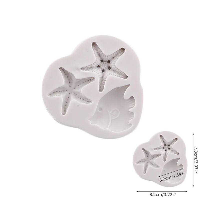 14.2*9.5cm Fish Silicone Mold Seaweed Coral Fondant Sugarcraft Forms Cake Decorating Tools Chocolate Candy Pastry Decorating