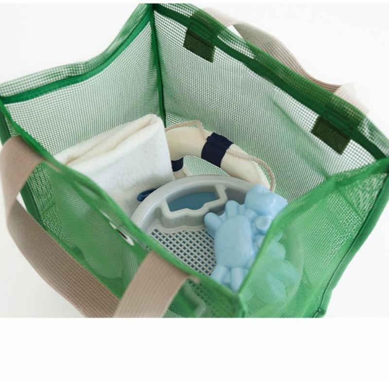 5pcs Cartoon Mesh Gift Bags Portable Beach Swimming Tote Large Capacity Handheld Storage Pouch For Birthday Party Favors Use