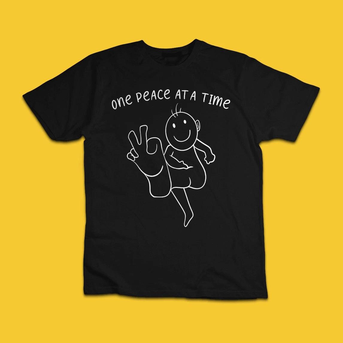 One Peace at a Time Funny T-Shirt – Positive Peace Sign Graphic Tee XL