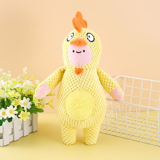 Duck Squeaky Dog Toy Animal Shape Plush Puppy Teeth Grinding Toy Emotional Comfort Soft Dental Cleaning Toy