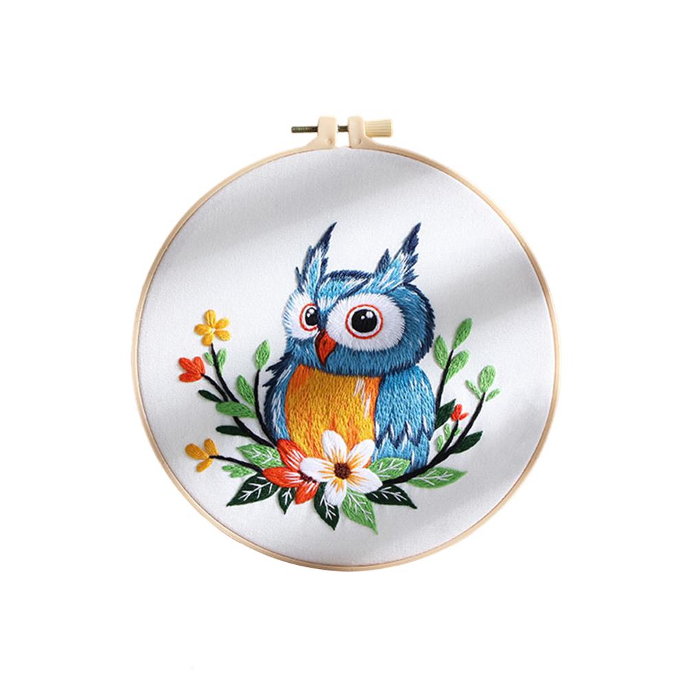 Stickset Eulenmuster Stickerei für Anfänger Stickerei DIY Kit mit kompletten Werkzeugen Materialien Anleitung für Anfänger