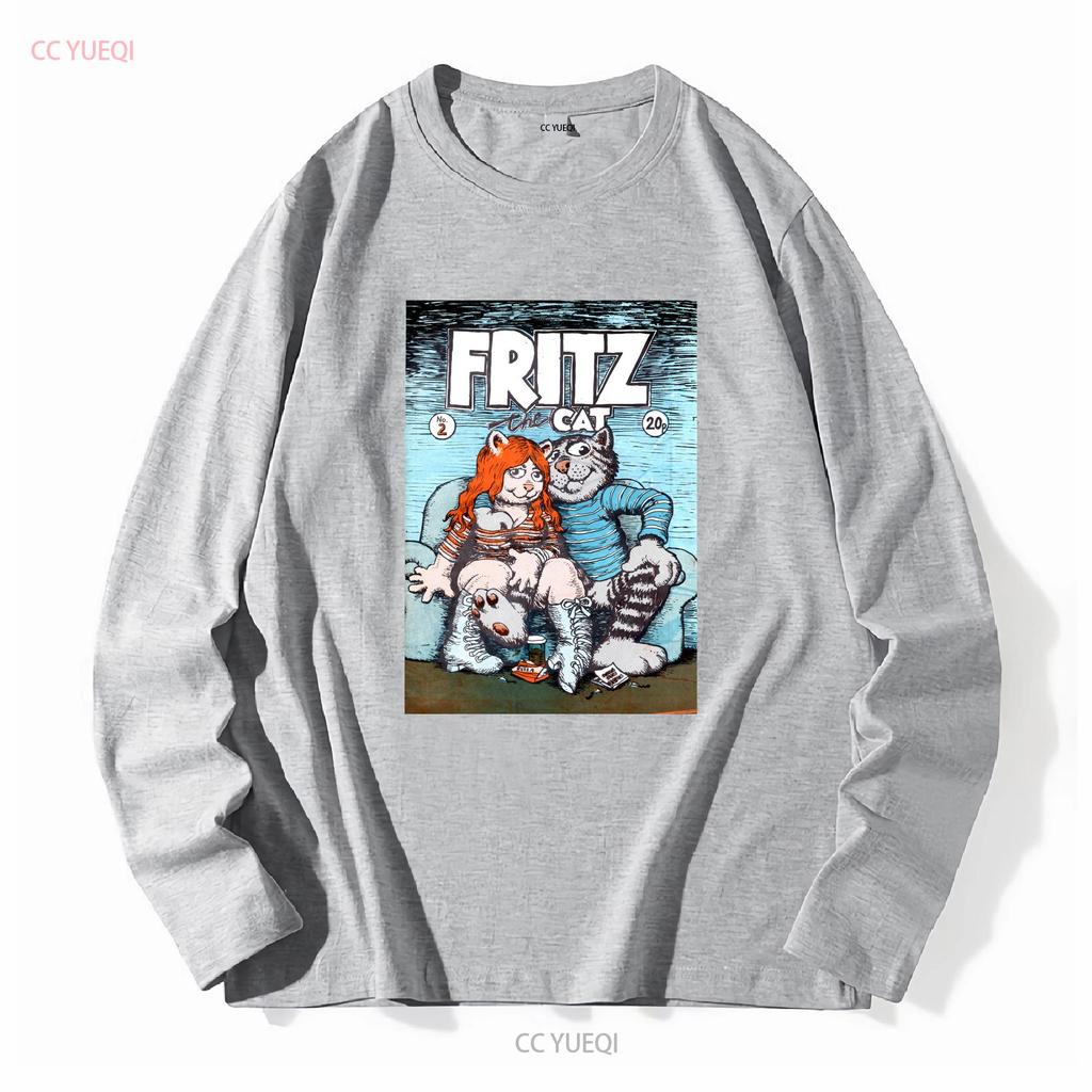 Nova Camiseta Fritz The Cat Desenho Animado Adulto Quadrinhos Camiseta Unisex M Branco Manga Longa Ou Curta Lavagem Vintage Roupas de Designer