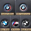 KZEUE1 Car Sticker 45MM Car Steering Wheel Badge Emblem Sticker Auto Styling For BMW 1 3 5 7 Series M Performance M3 M5 F01 F20 F10 F13