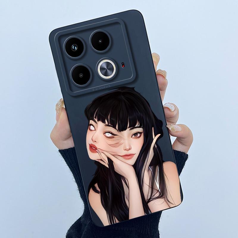 For Infinix Note 40 Pro Plus 40X 4G 5G Phone Case Cute Cartoon Flower Protective Liquid Silicone Soft Back Cover Ultrathin Shell