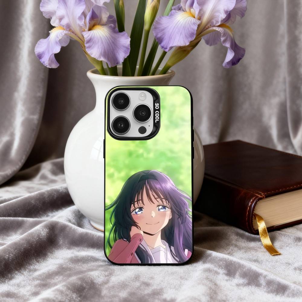 K-Kaoru H-Hana Wa Rin To S-Saku Phone Case For iPhone17,16,15,14,13,12,11 Plus,Pro Max Black Candy Silver Plated Cover