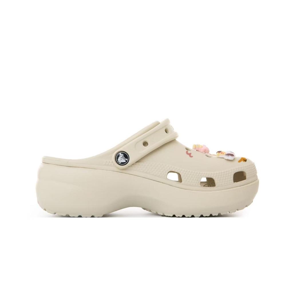 Crocs Classic Platform Clog EVA Children's Fun Zoo Cloud Beach Hole Shoes Women's White
