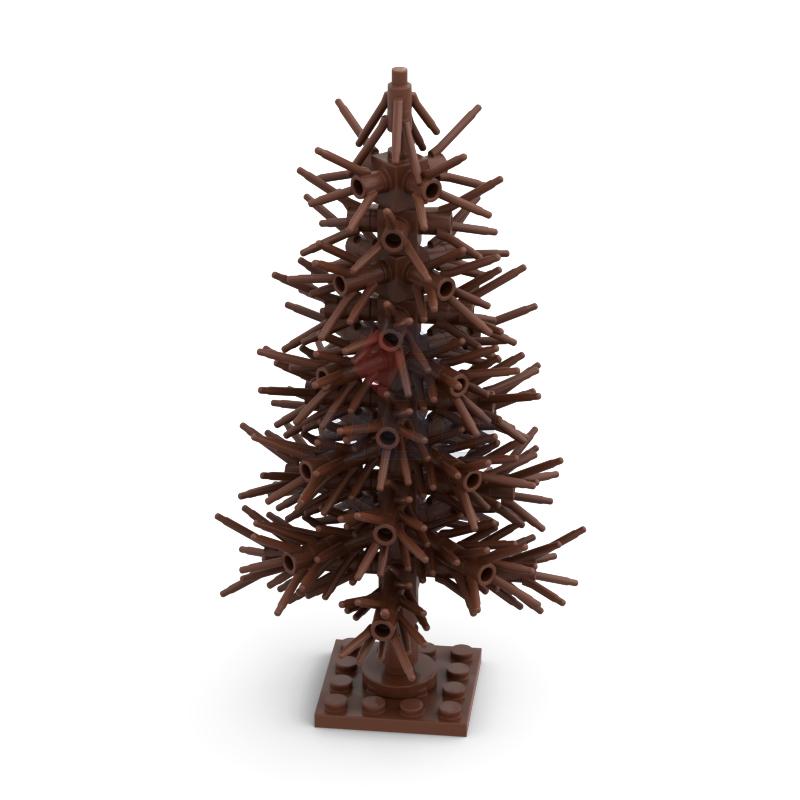 Non-Toxic 138 Pcs Cedar Tree Model Green Scenery Landscape Building Blocks Moc City Street Scene Plants Decoration Bricks Kid Toy Gifts