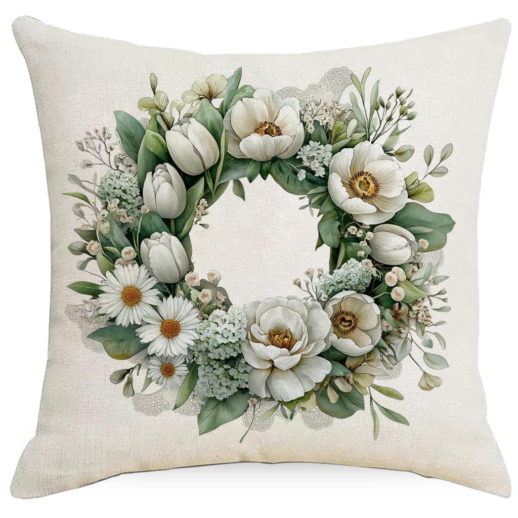 Retro Farmhouse Pillowcase Floral Animal Home Sofa Cushion Pillowcase