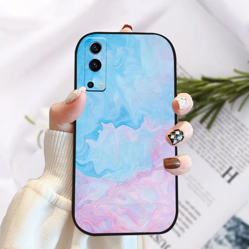 For Vivo Y72 Y52 5G Case Cover Stylish Painted Silicone Soft TPU Phone Protective Shell For Vivo Y 72 52 5G Shockproof Bumper