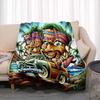 Tiki Bar Fashion Flannel Throw Blanket Summer Beach Aloha Hawaii Funny Accessories Man Cave Party Home Decor for Pub Club
