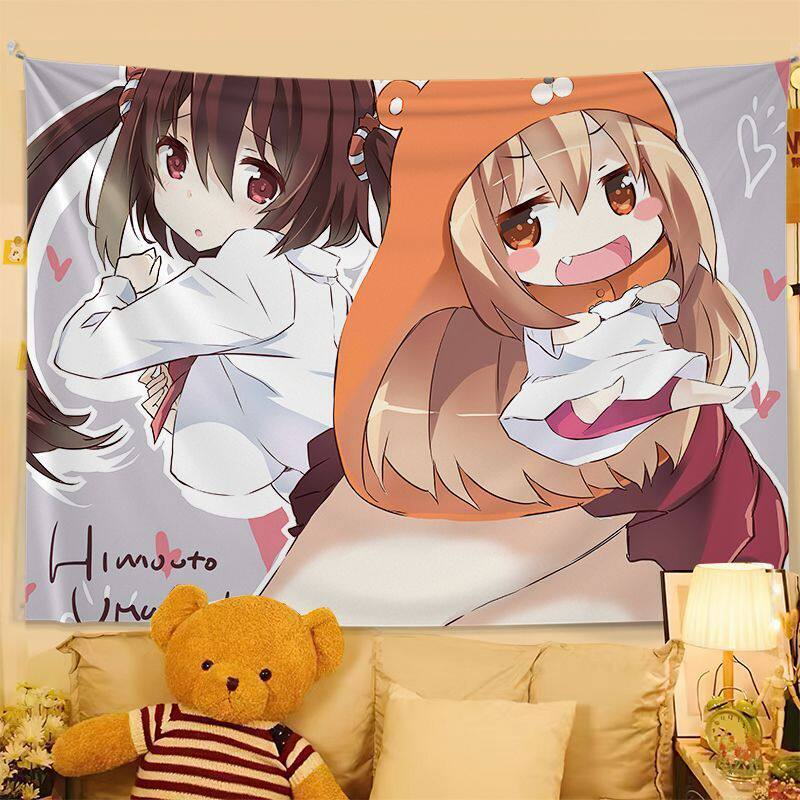 Cute Anime Print Tapestry Wall Hanging Anime Poster Bedroom Backdrop Wall Art Dorm Home Decor