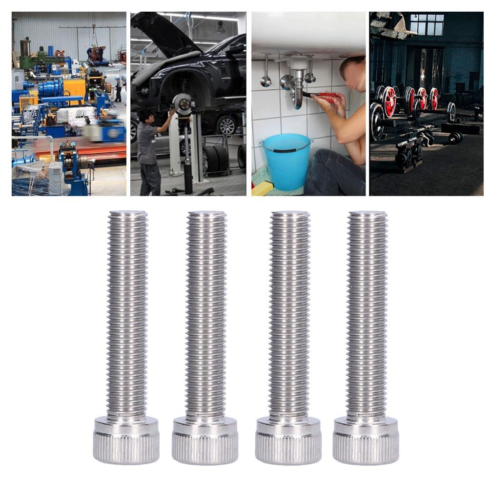 4PCS Fine Pitch 1.25mm Socket Cap Screw Bright Finish Allen Head Bolt For DIY Jobs