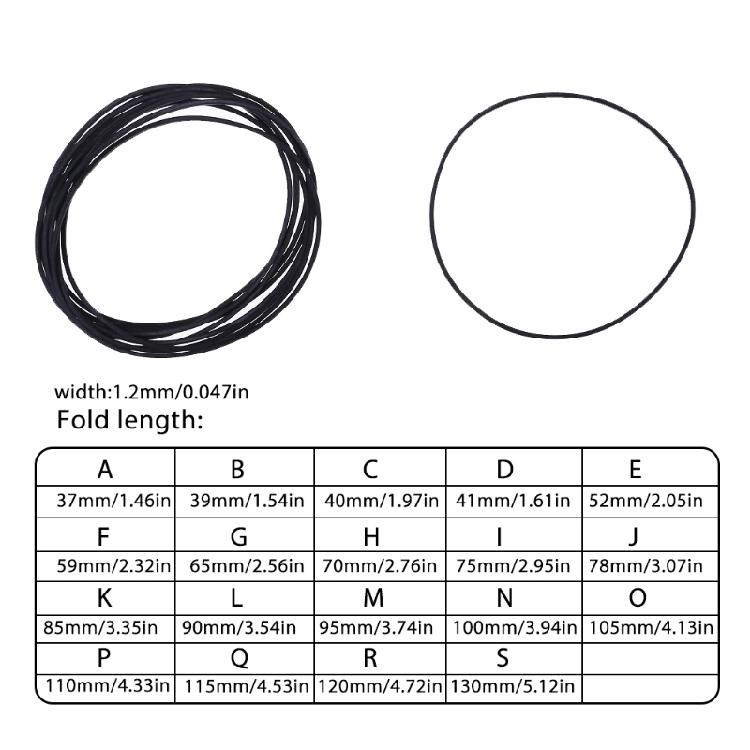 10Pcs/bag 1.2mm Universal Cassette Tape Machine Belts Assorted Common Square