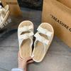 Fashion Fairy Style Bow Outer Wear Sandals and Slippers 2025 Summer New All-Match Flat Beach Slippers