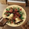 1PC Christmas Bells Holly Berries Office Round Area Rug, Under Office Chairs Bedroom Living Room Home Decor, Carpet for Office -1110161
