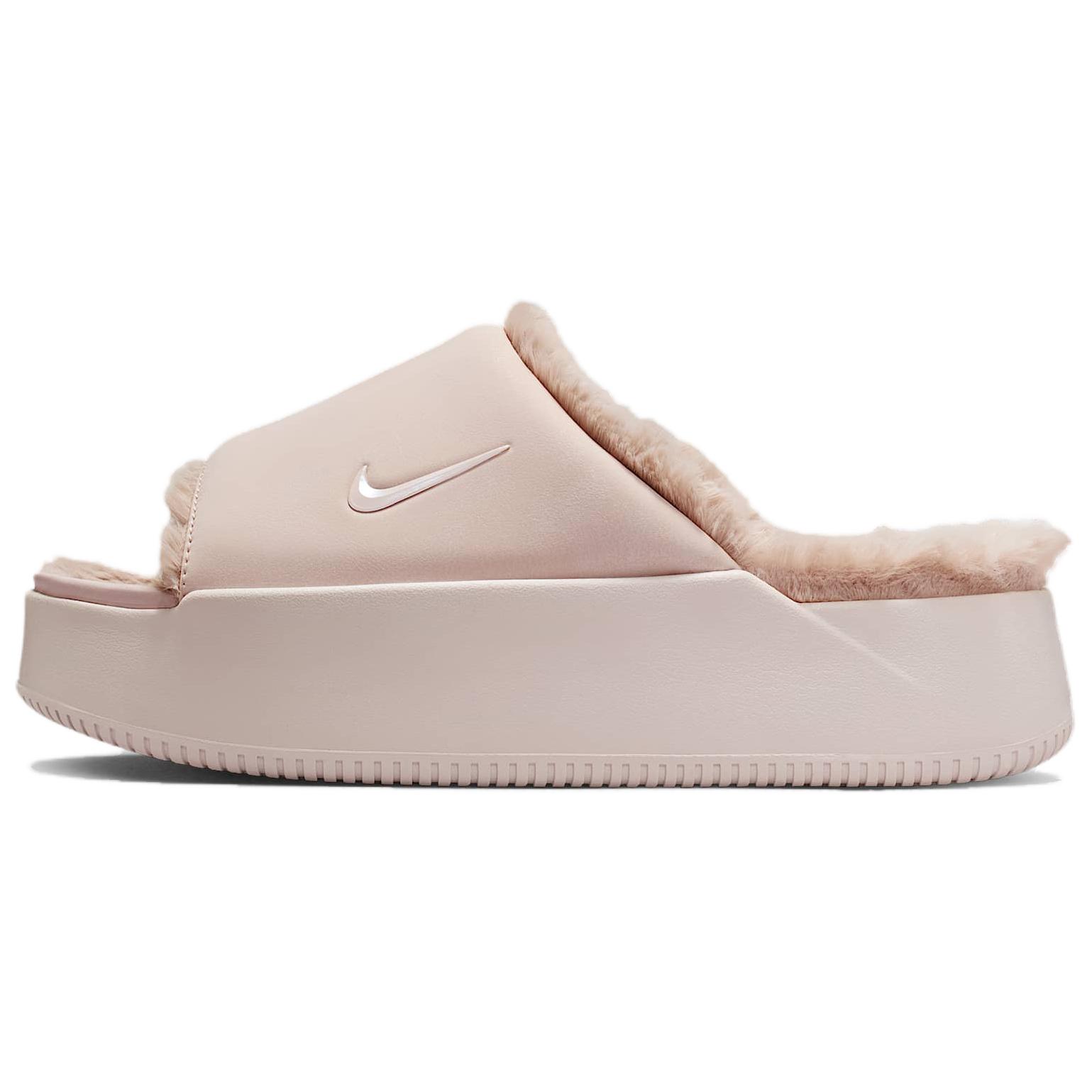

Nike Calm Elevation Fur Comfortable Versatile Rubber Slide Sandals Women Sandals Light-Pink HV8560-600 38