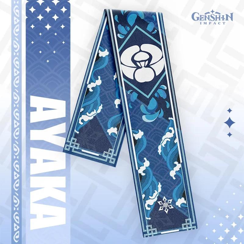 Genshin Impact Scarf Soft Warm Zhongli Shawl Wrap Cartoon Genshin Hutao Klee Thick Muffler Anime Neckerchief Winter Head Scarf